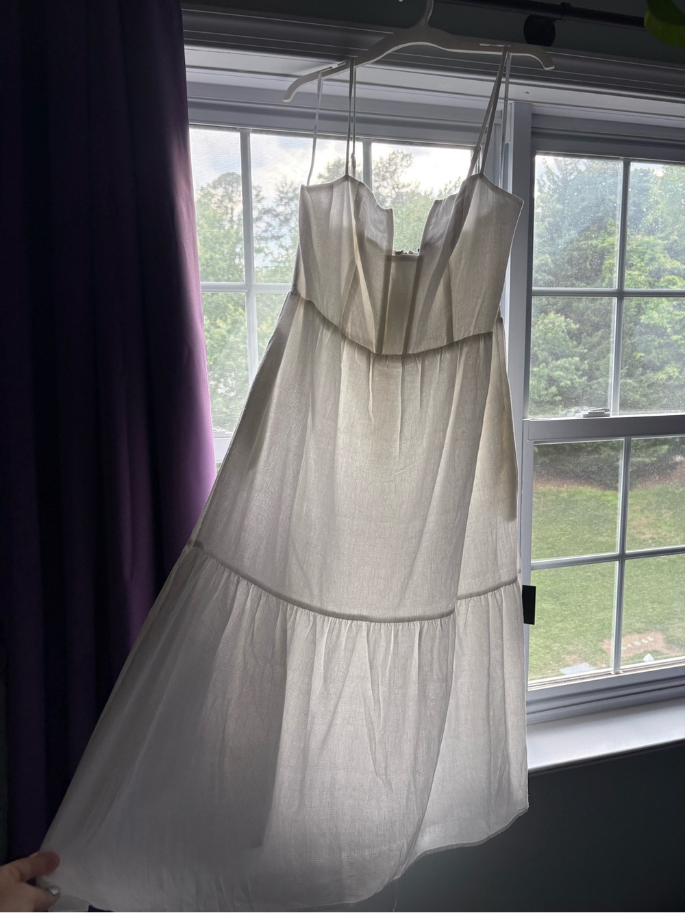 Simplicity and Sweetness White Sleeveless Tiered Midi Dress